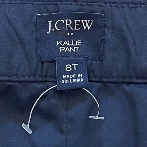 NWOT J. Crew Navy Linen Blend Kallie Pants / Trousers Straight Leg, Size 8 Tall - Picture 7 of 14